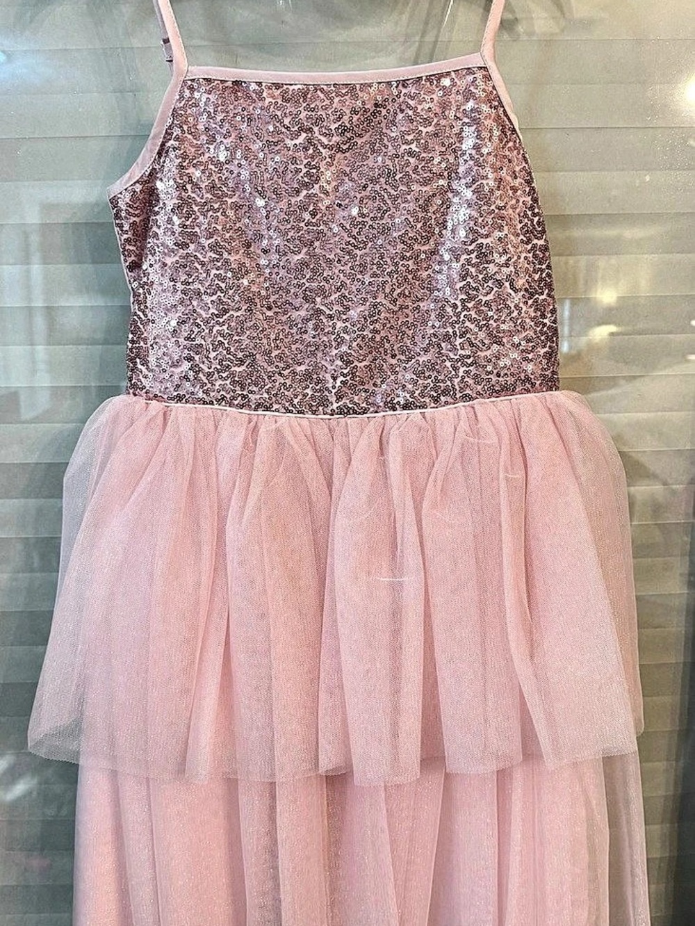 Wonder Nation Girls Size 10 Pink Sequin Tulle Dress